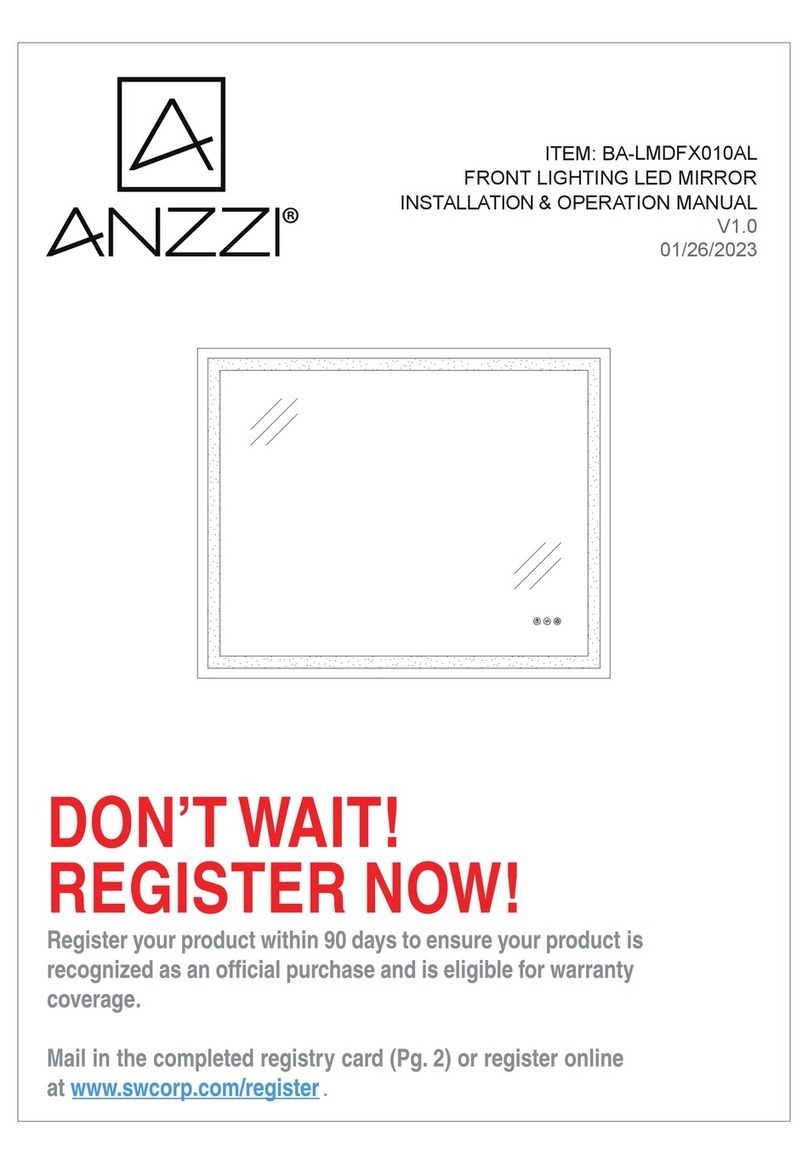 Anzzi BA-LMDFX010AL Installation & operation manual
