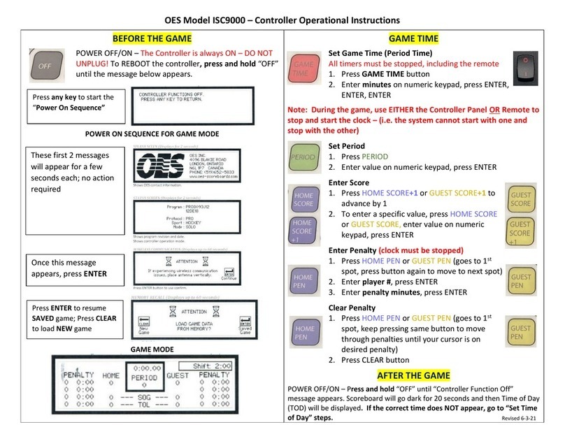 OES ISC-9000 Operational instructions