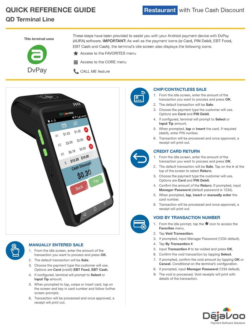 dejavoo QD Terminal Line User manual