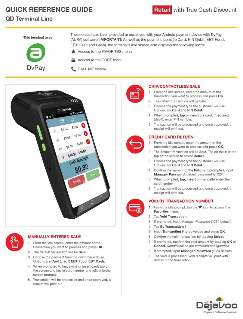 dejavoo QD Terminal Line User manual