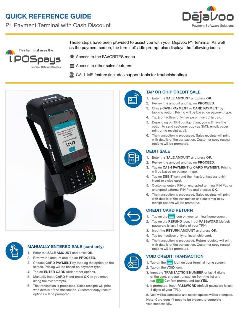 dejavoo P1 Quick reference guide