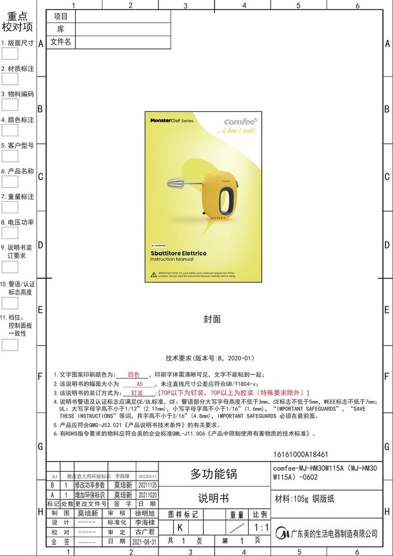 Comfee MJ-HM30W115A instruction manual