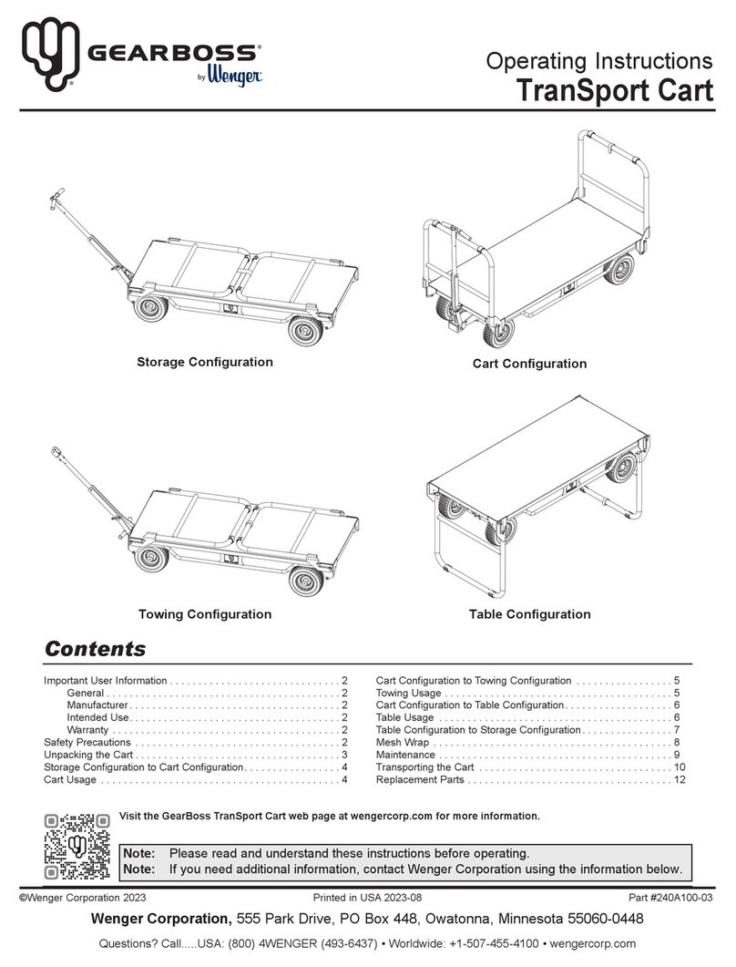 Wenger GEARBOSS TranSport Cart operating instructions Wenger GEARBOSS TranSport Cart operating instructions