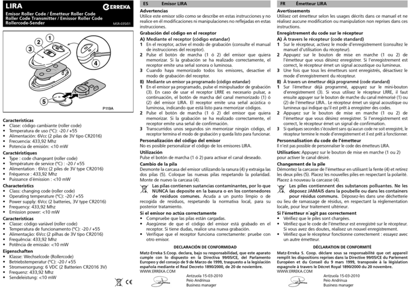 Erreka MSR-035/01 manual