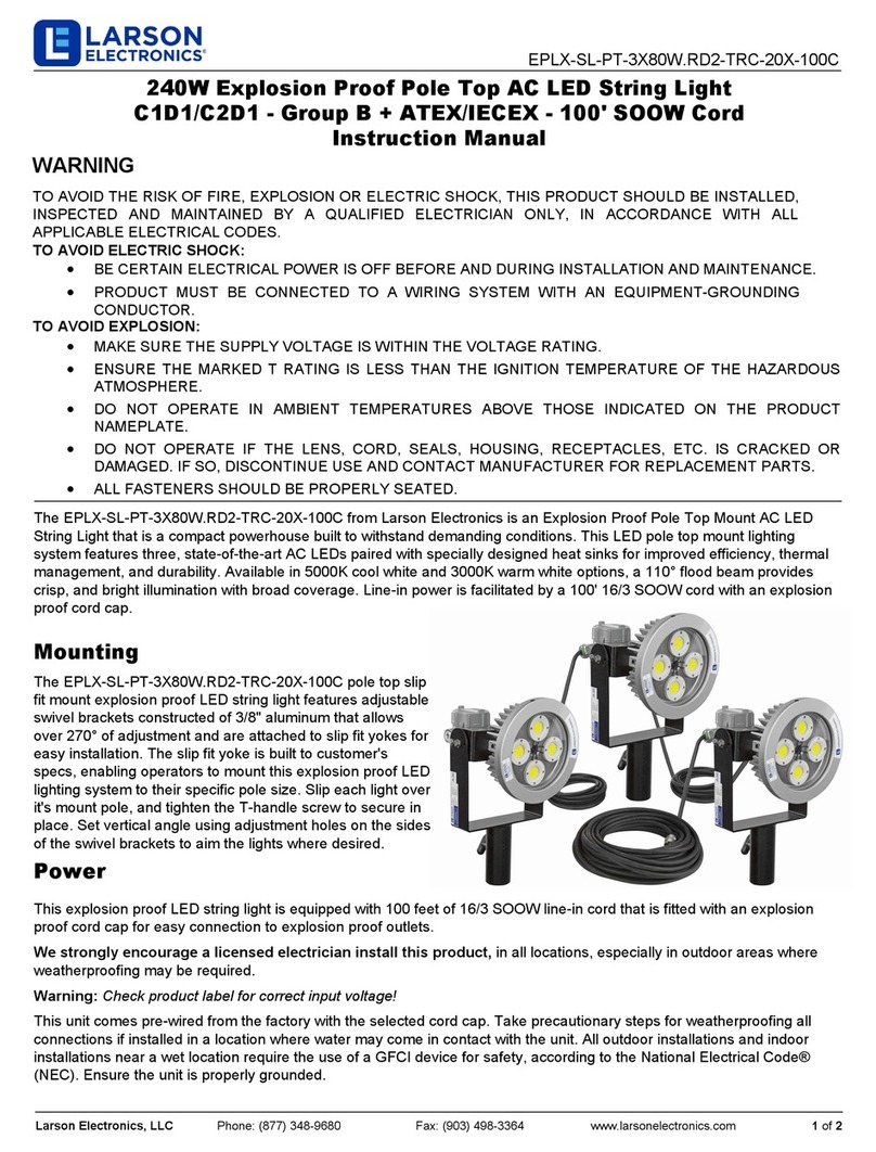 Larson Electronics EPLX-SL-PT-3X80W.RD2-TRC-20X-100C User manual