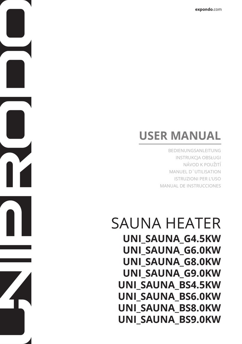 UNIPRODO UNI SAUNA G4.5KW user manual