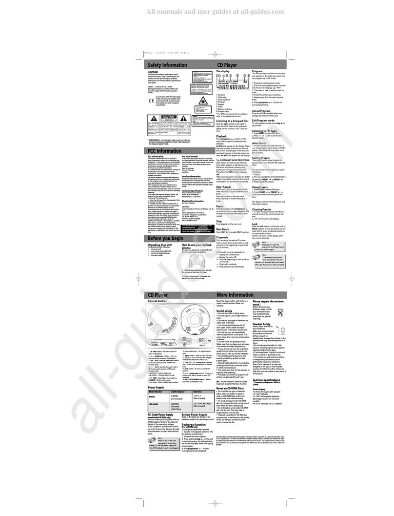 RCA THOMSON RP2612 User manual