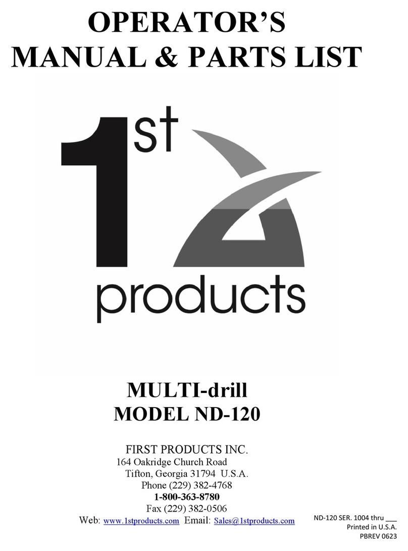 First Products ND-120 Operator's manual & parts list First Products ND-120 Operator's manual & parts list