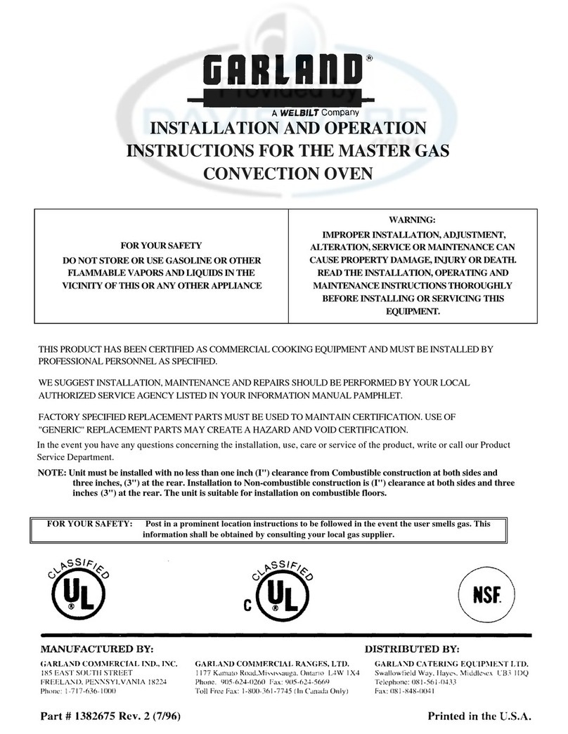 Welbilt GARLAND MCO-GS-10 Owner's manual