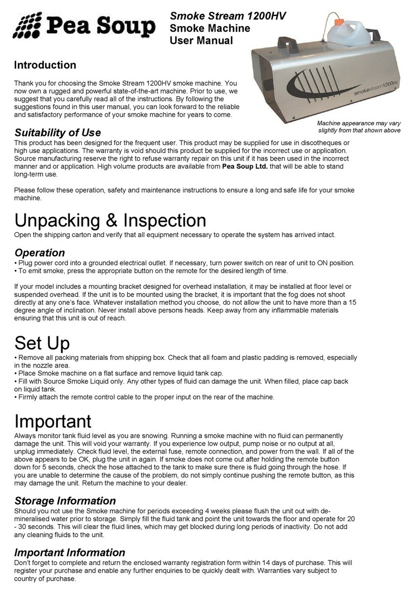 Pea Soup Smoke Stream 1200HV user manual
