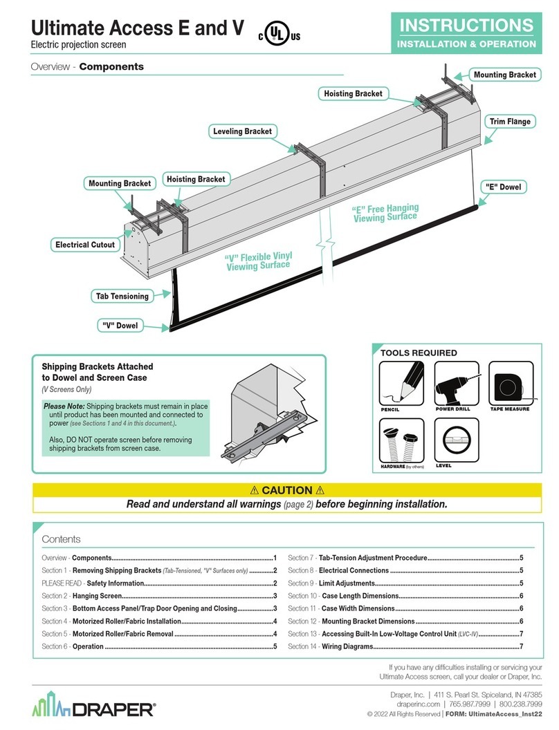 Draper Ultimate Access V Installation & operation instructions Draper Ultimate Access V Installation & operation instructions