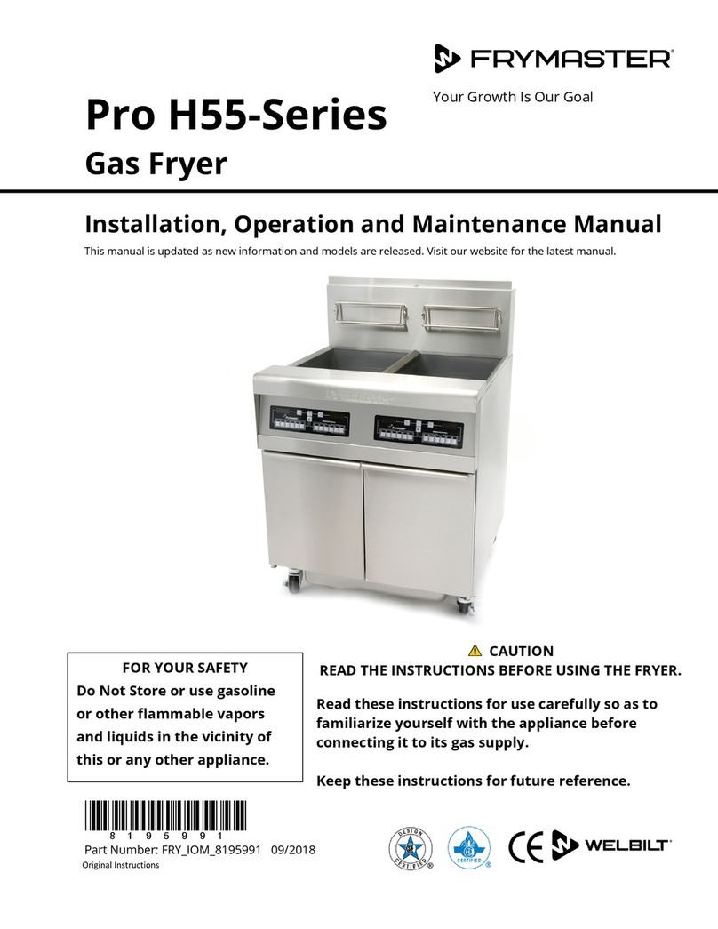 Frymaster Pro H55 Series Installation, operation and maintenance manual Frymaster Pro H55 Series Installation, operation and maintenance manual