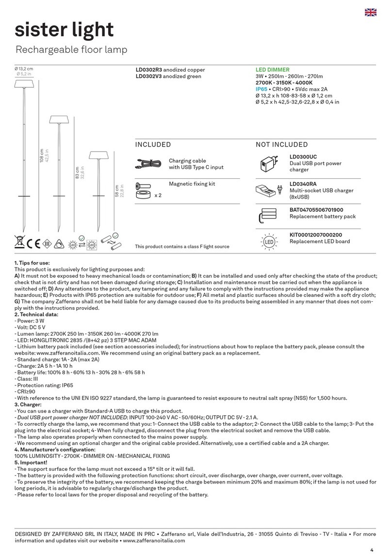 Zafferano sister light LD0302R3 Instructions for use