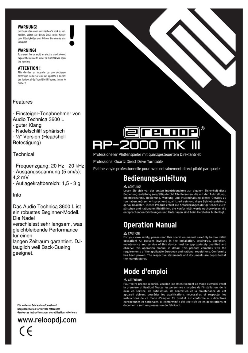 Reloop RP-2000 MK III User manual