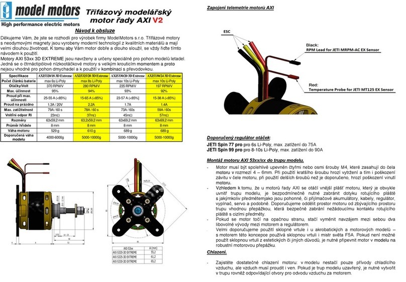 MODEL MOTORS AXI5320/18 3D Extreme instruction manual