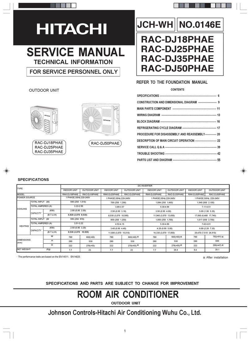 Hitachi RAC-DJ18PHAE User manual