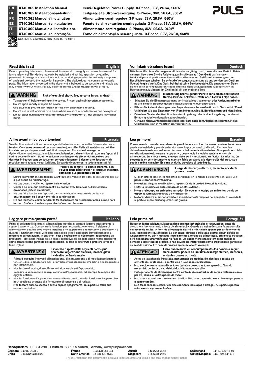 Puls XT40.362 User manual
