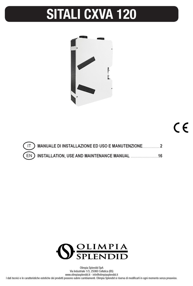 Olimpia splendid SITALI CXVA 120 Instructions for installation, use and maintenance manual Olimpia splendid SITALI CXVA 120 Instructions for installation, use and maintenance manual
