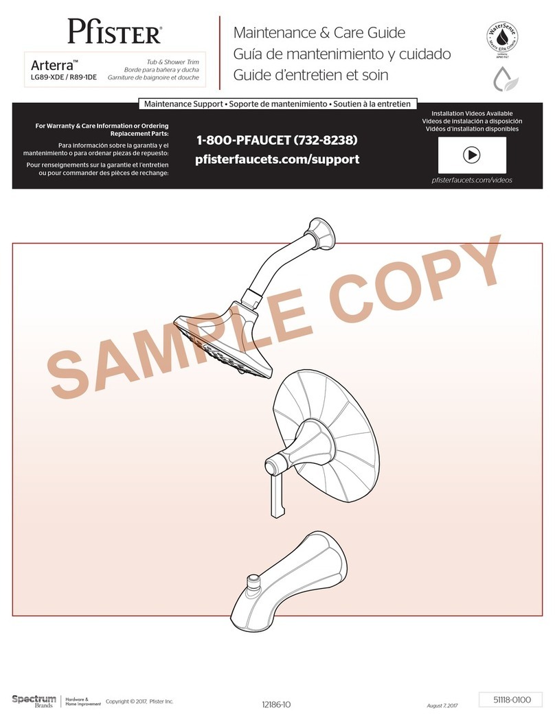 Spectrum Brands Pfister Arterra LG89 DE Series Maintenance & Care Guide