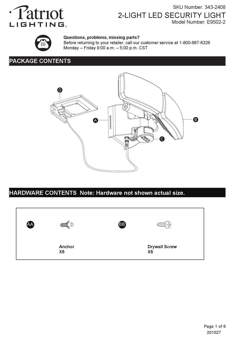 Patriot Lighting E9502-2 manual