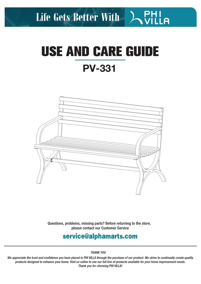 PHI VILLA PV-331 Use and care guide