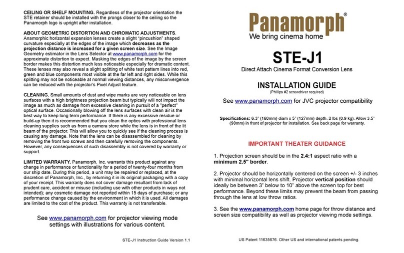Panamorph STE-J1 installation guide Panamorph STE-J1 installation guide