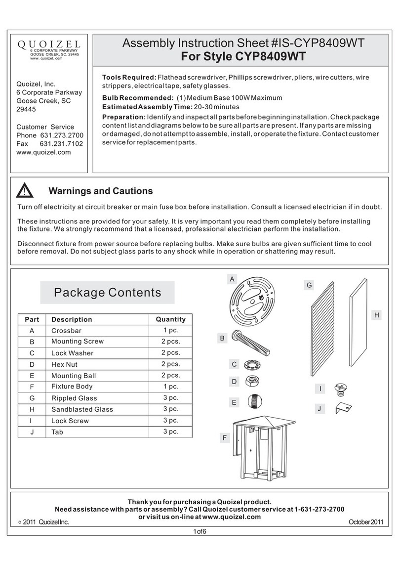 Quoizel CYP8409WT Mounting instructions