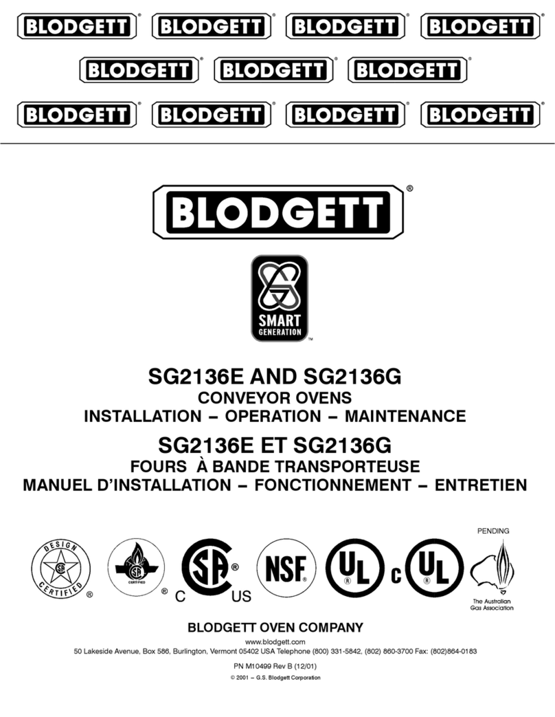 Blodgett SG2136E Installation operation & maintenance