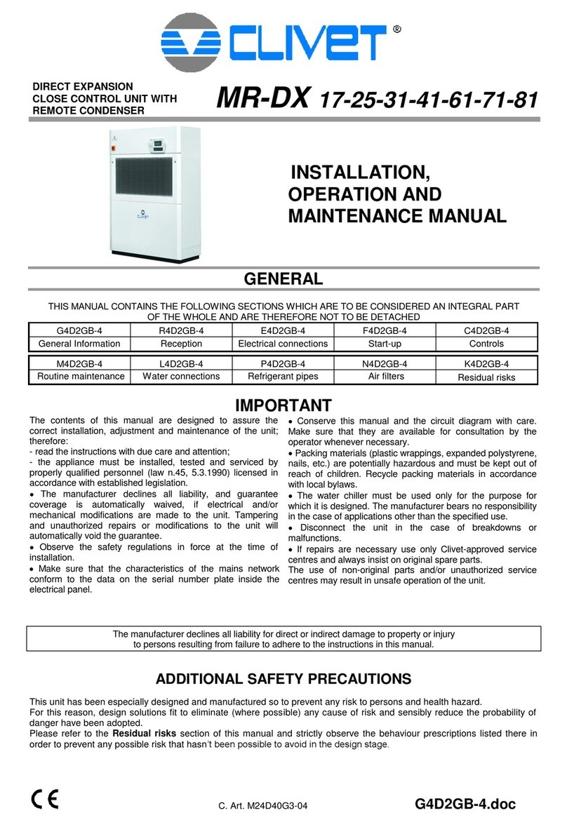 CLIVET G4D2GB-4 Installation, operation and maintenance manual