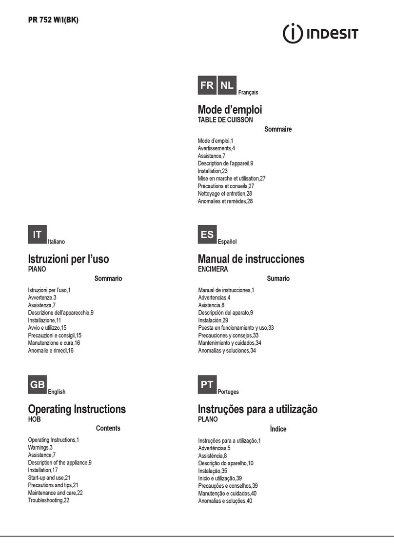 Indesit PR 752 W/I(BK) operating instructions