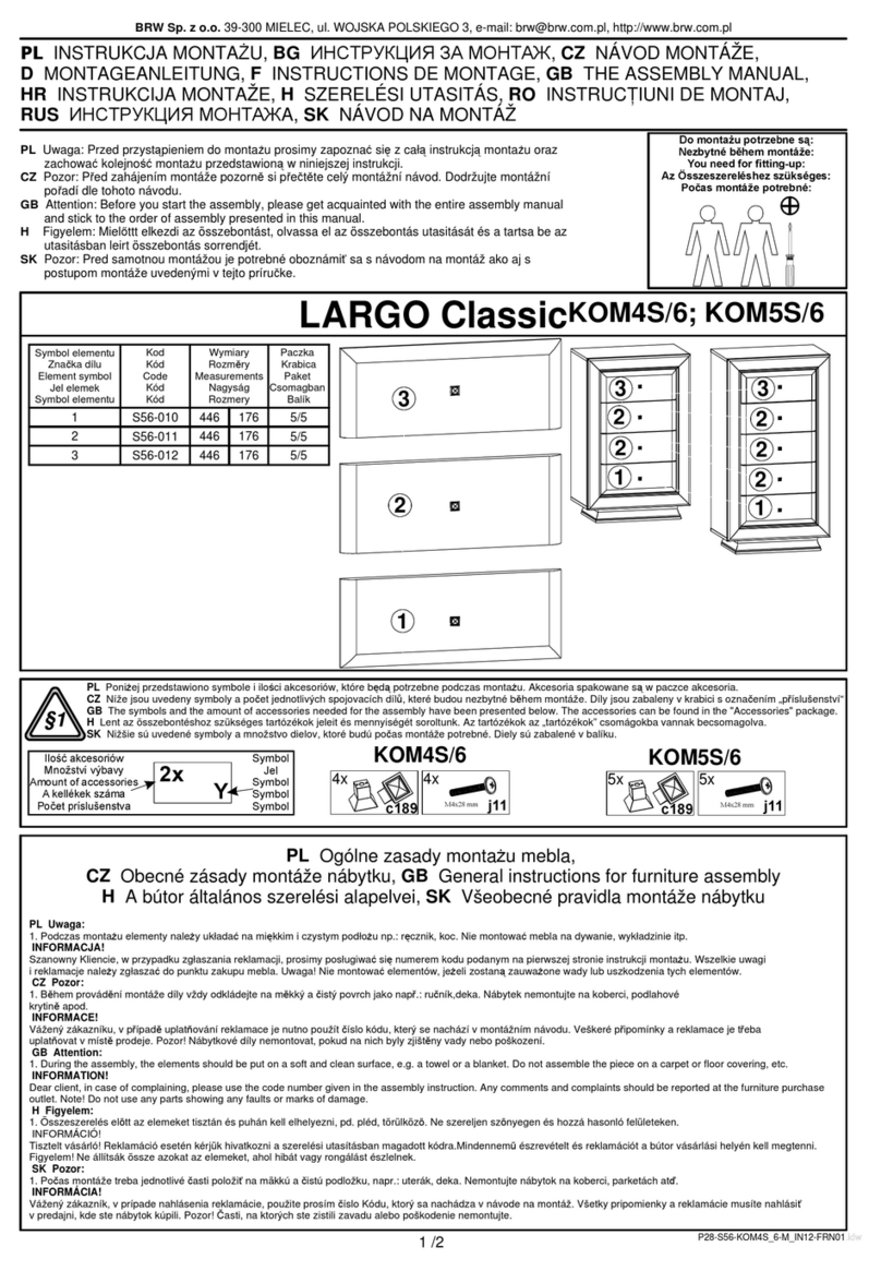 BLACK RED WHITE LARGO Classic KOM4S/6 Assembly manual