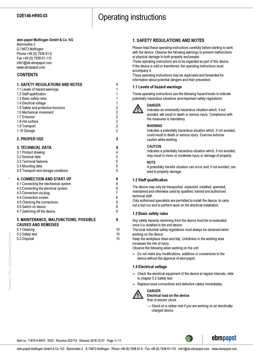 Ebmpapst D2E146-HR93-03 User manual
