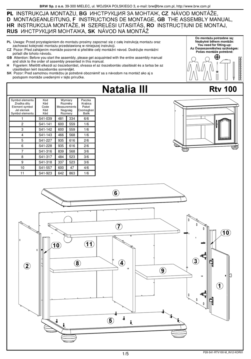 BLACK RED WHITE Natalia III Rtv 100 Assembly manual