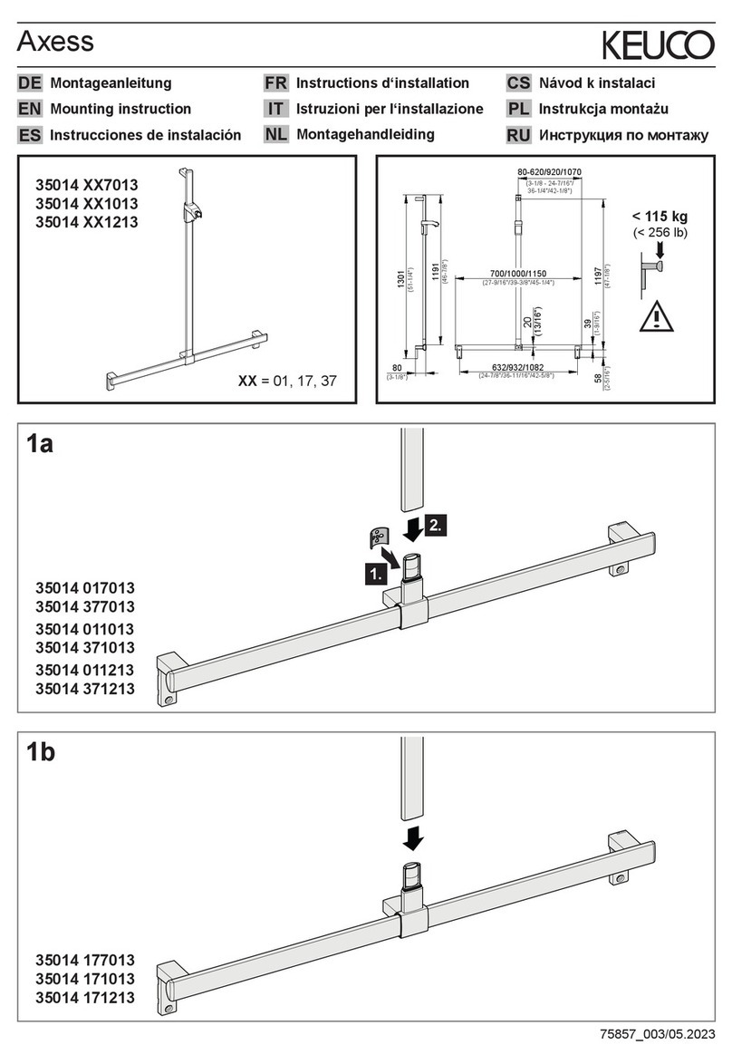 KEUCO Axess 35014 7013 Series Mounting instruction KEUCO Axess 35014 7013 Series Mounting instruction