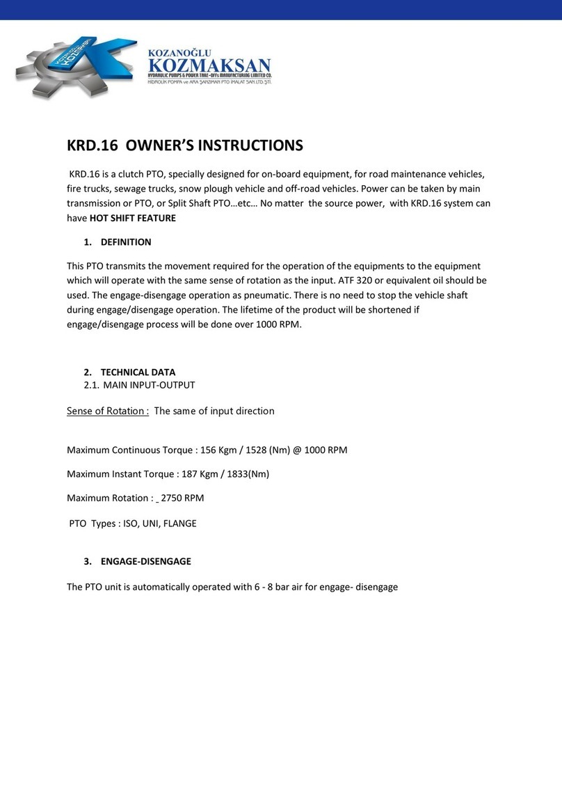 KOZMAKSAN KRD.16 Owner's instructions