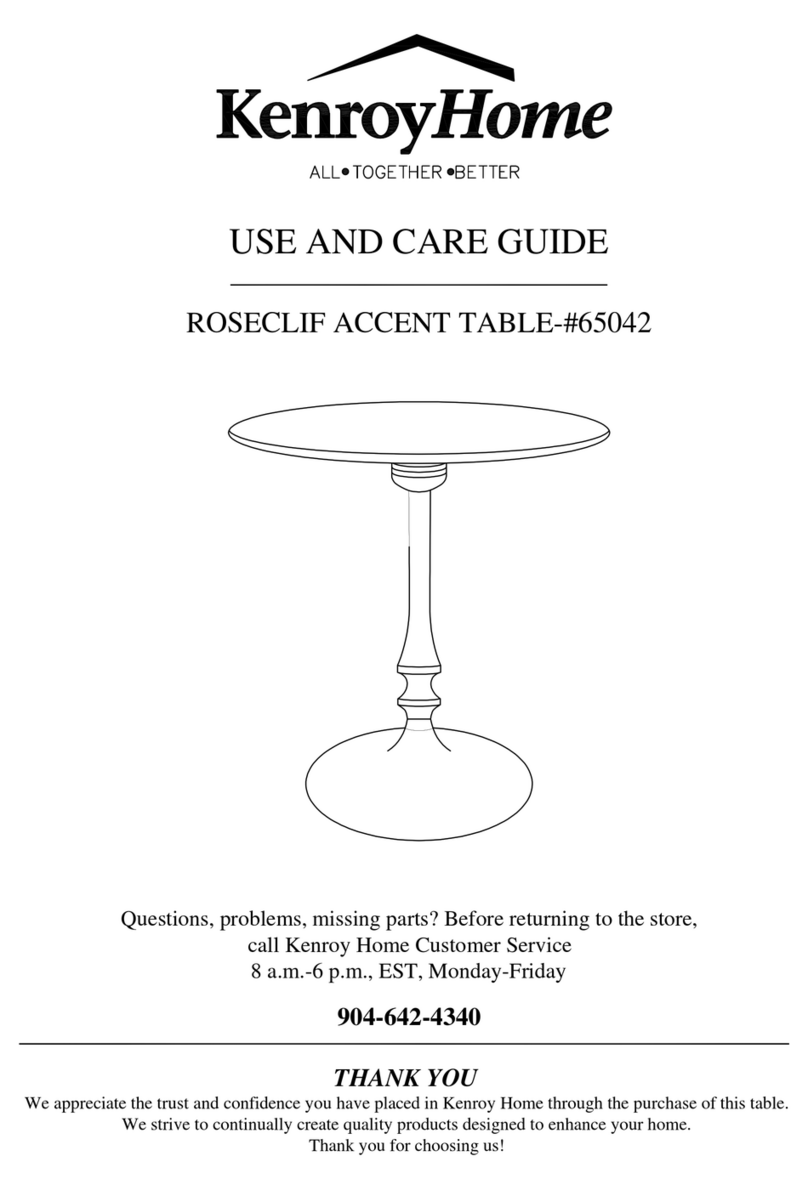 Kenroy Home ROSECLIF ACCENT TABLE 65042 Use and care guide Kenroy Home ROSECLIF ACCENT TABLE 65042 Use and care guide