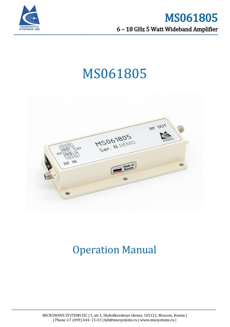 MICROWAVE SYSTEMS MS061805 Operation manual