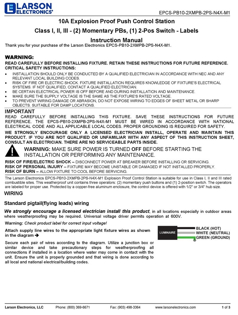 Larson Electronics EPCS-PB10-2XMPB-2PS-N4X-M1 instruction manual Larson Electronics EPCS-PB10-2XMPB-2PS-N4X-M1 instruction manual
