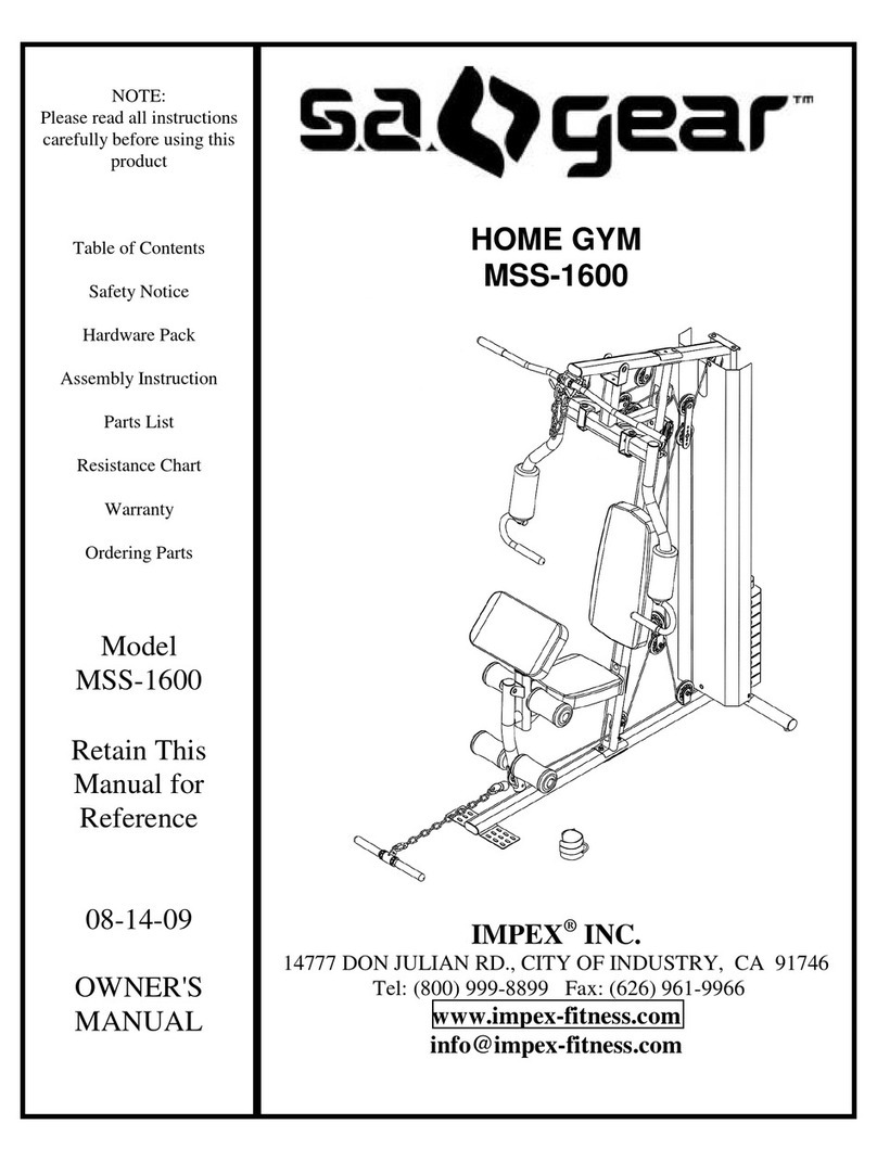 Impex s.a. gear MSS-1600 User manual