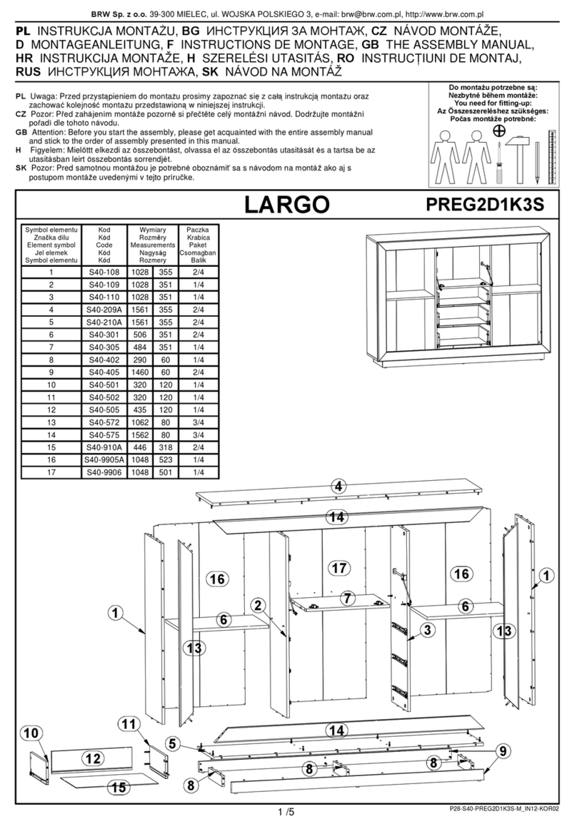 BLACK RED WHITE LARGO PREG2D1K3S Assembly manual
