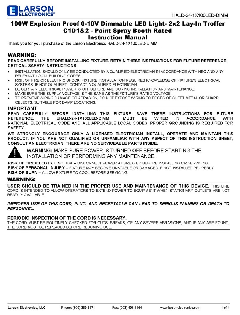 Larson Electronics HALD-24-1X100LED-DIMM User manual