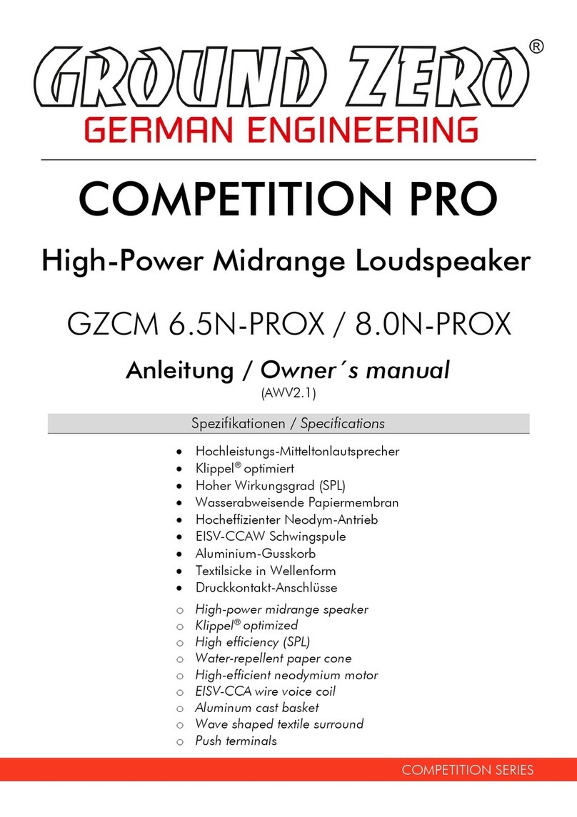 Ground Zero COMPETITION PRO GZCM 6.5N-PROX owner's manual