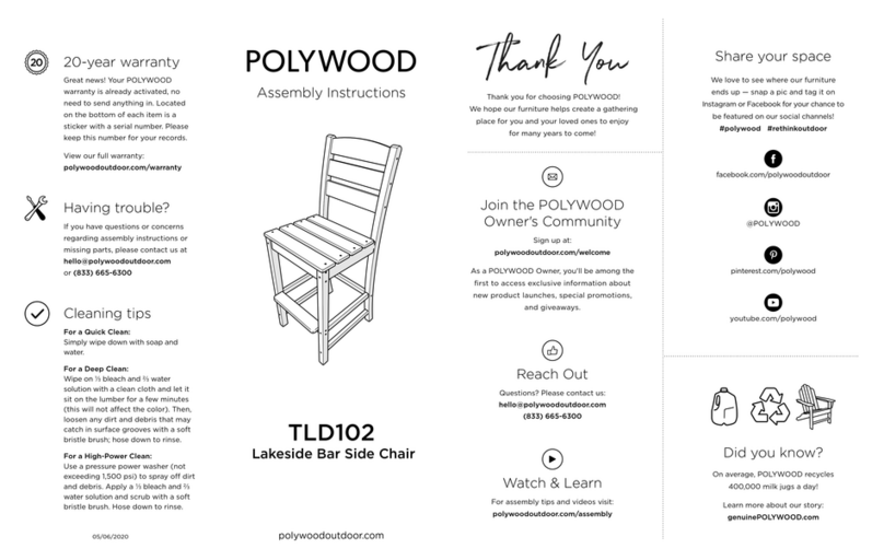 Polywood Lakeside TLD102 User manual