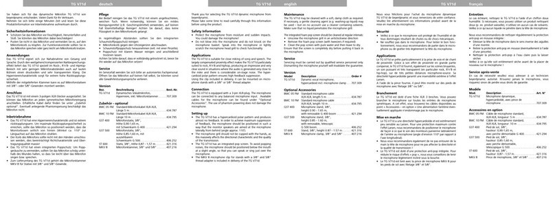 Beyerdynamic TG V71d User manual