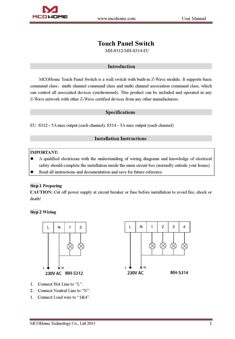 MCOHome MH-S312-EU User manual MCOHome MH-S312-EU User manual