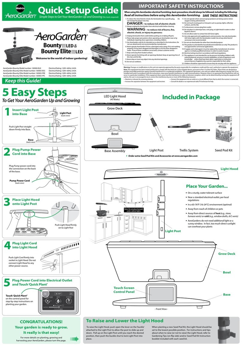 Miracle-Gro AeroGarden Bounty Elite User manual Miracle-Gro AeroGarden Bounty Elite User manual