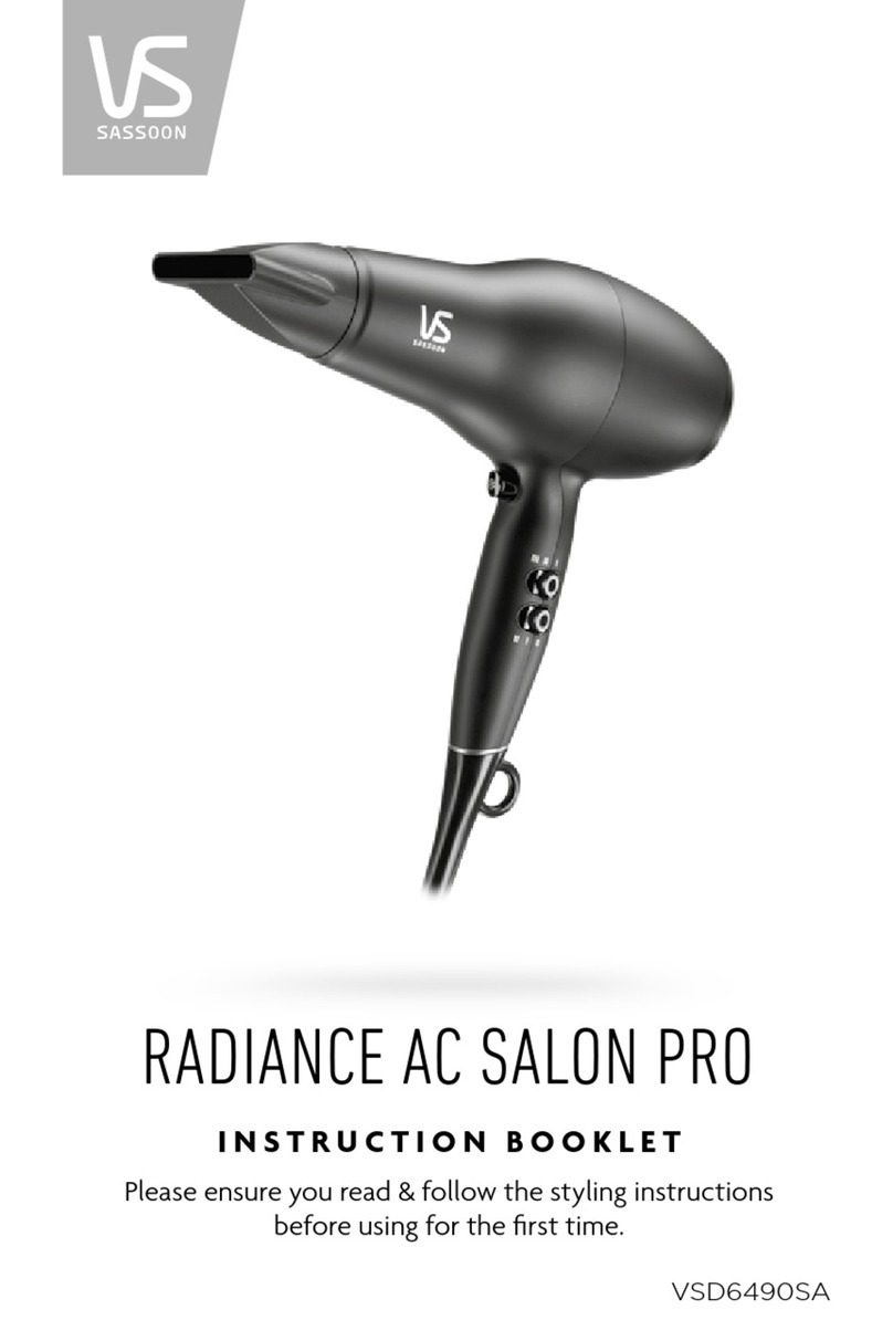 VS Sassoon RADIANCE AC SALON PRO User manual