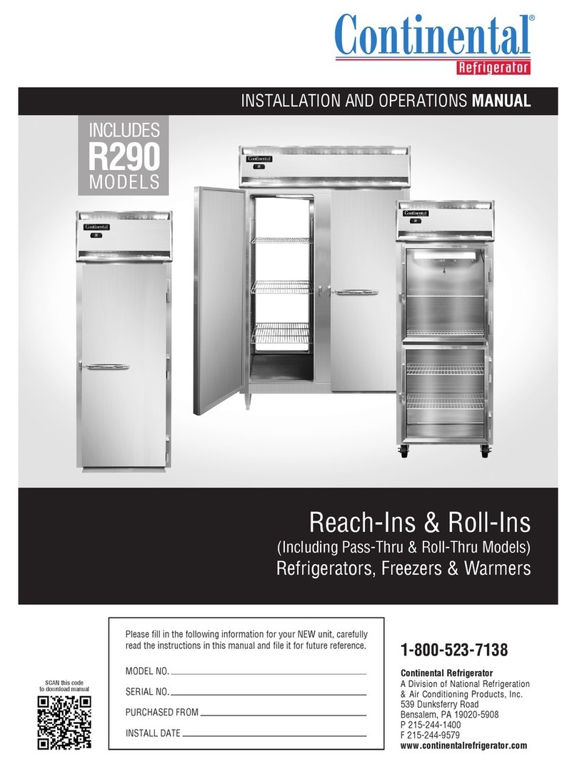 Continental Refrigerator DL3RRFE-SS-PT-HD Installation and operation manual