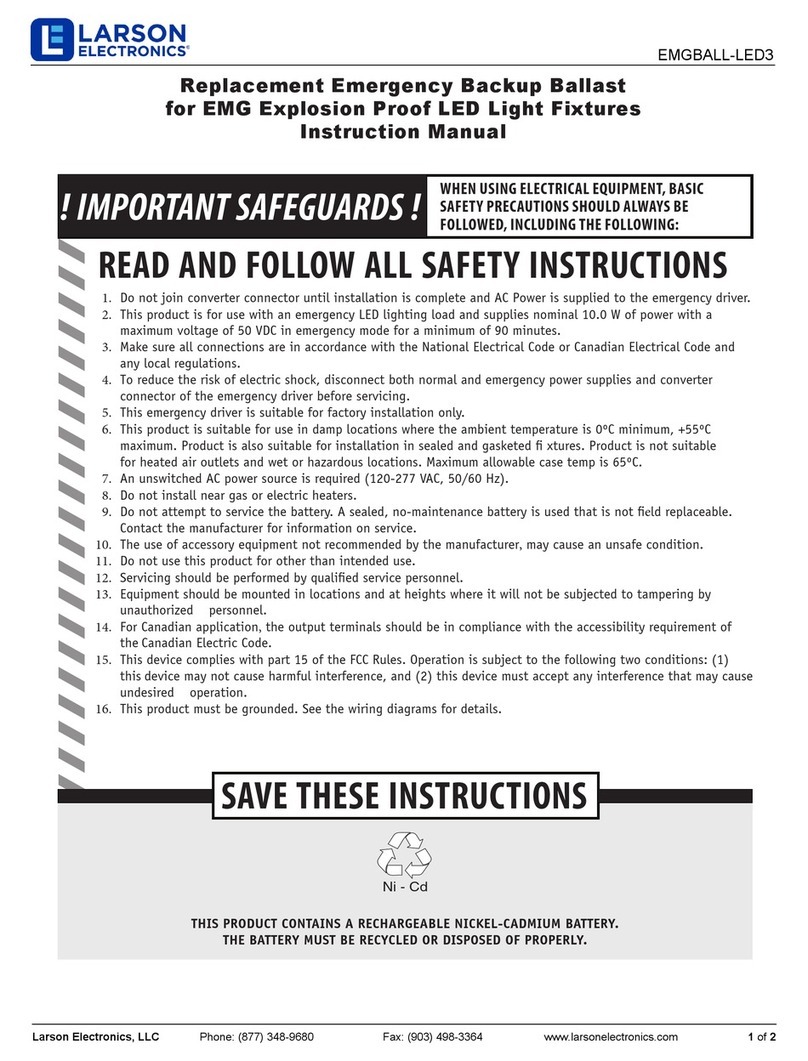 Larson Electronics EMGBALL-LED3 instruction manual Larson Electronics EMGBALL-LED3 instruction manual