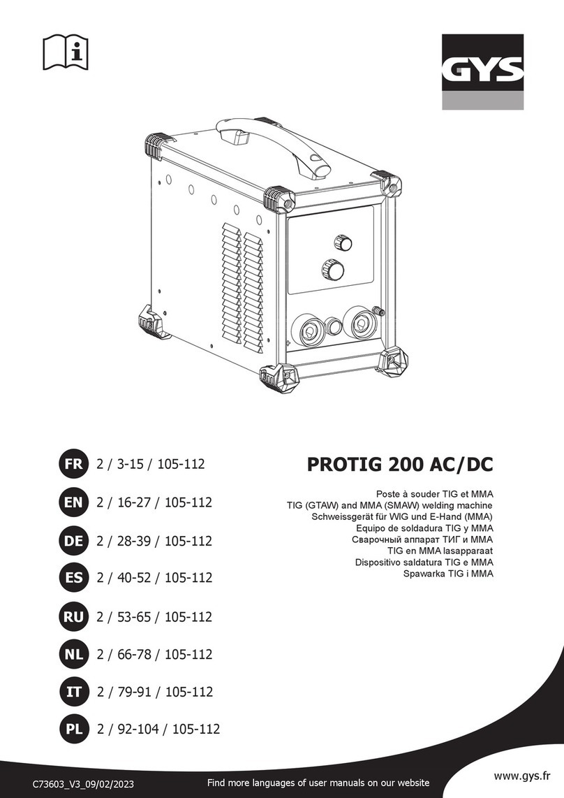 GYS PROTIG 200 AC/DC User manual